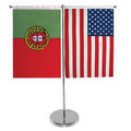 Double Table Flag with single reverse flags on telescopic pole